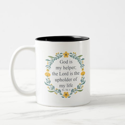 Psalm 54:4 zweifarbige tasse (Links)