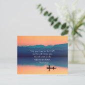 Psalm 55:22 Cast your cares on the LORD Postkarte (Stehend Vorderseite)