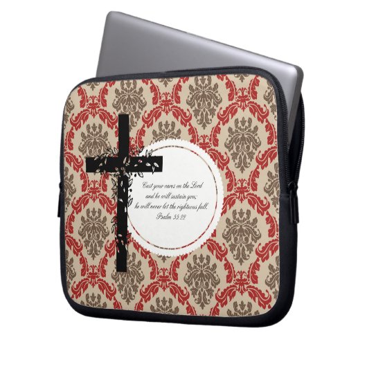Psalm 55:22 Notebook- oder Netbook Carrier Sleeve (Vorderseite Links)