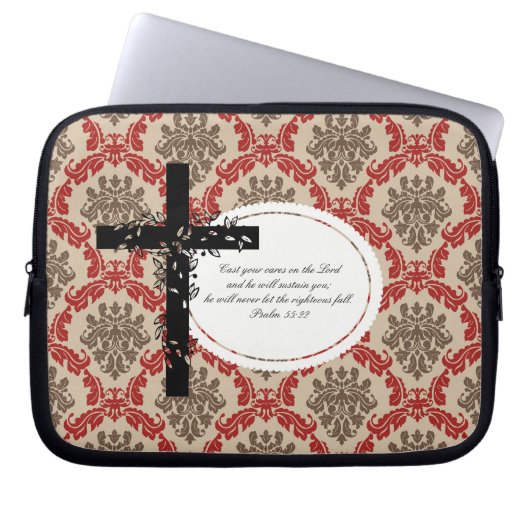 Psalm 55:22 Notebook- oder Netbook Carrier Sleeve (Vorderseite)