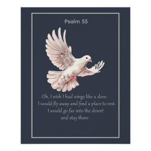 Psalm 55 Introvert christlicher Spruch Flieg weg Poster