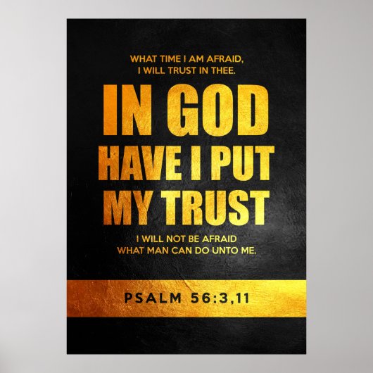 Psalm 56:3,11 Bibelverse Poster (Vorne)