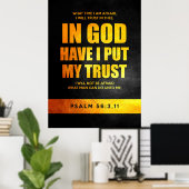 Psalm 56:3,11 Bibelverse Poster (Heimbüro)