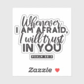 Psalm 56:3 Bibelverse Kunst "Ich werde dir vertrau Aufkleber (Blatt)