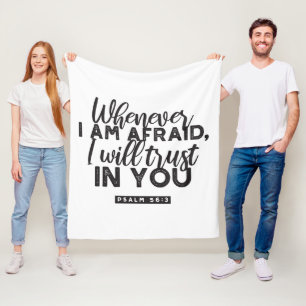 Psalm 56:3 Bibelverse Kunst "Ich werde dir vertrau Fleecedecke