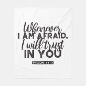 Psalm 56:3 Bibelverse Kunst "Ich werde dir vertrau Fleecedecke (Vorderseite)