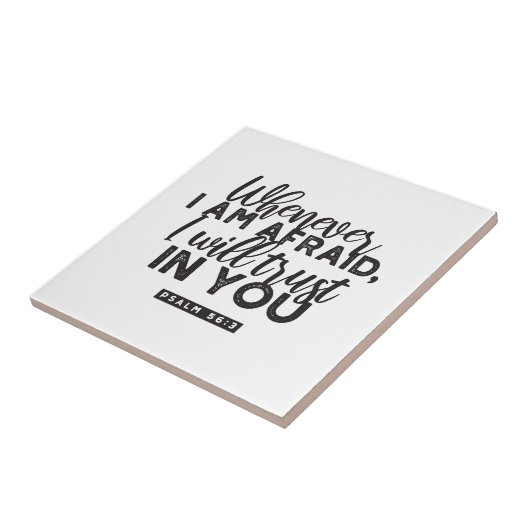 Psalm 56:3 Bibelverse Kunst "Ich werde dir vertrau Fliese (Seite)