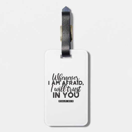 Psalm 56:3 Bibelverse Kunst "Ich werde dir vertrau Gepäckanhänger (Rückseite vertikal)