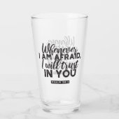 Psalm 56:3 Bibelverse Kunst "Ich werde dir vertrau Glas (Rückseite)