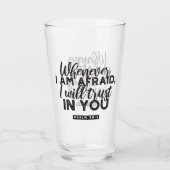 Psalm 56:3 Bibelverse Kunst "Ich werde dir vertrau Glas (Vorderseite)
