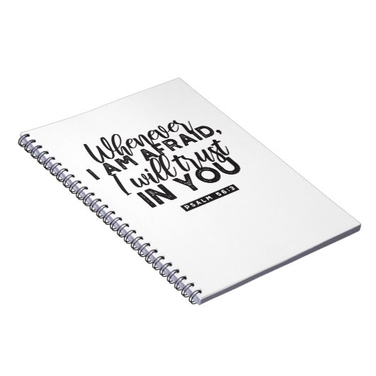 Psalm 56:3 Bibelverse Kunst "Ich werde dir vertrau Notizblock (Rechte Seite)