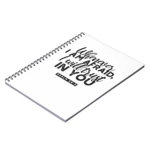 Psalm 56:3 Bibelverse Kunst "Ich werde dir vertrau Notizblock (Linke Seite)