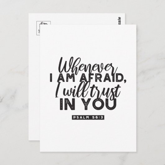 Psalm 56:3 Bibelverse Kunst "Ich werde dir vertrau Postkarte (Vorne/Hinten)