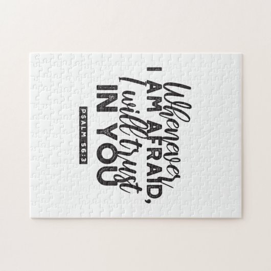 Psalm 56:3 Bibelverse Kunst "Ich werde dir vertrau Puzzle (Horizontal)