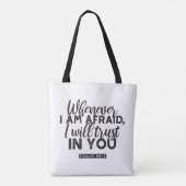 Psalm 56:3 Bibelverse Kunst "Ich werde dir vertrau Tasche (Rückseite)