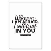 Psalm 56:3 Bibelverse Kunst "Ich werde dir vertrau Tischnummer (Vorderseite)