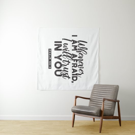 Psalm 56:3 Bibelverse Kunst "Ich werde dir vertrau Wandteppich (Beispiel (Horizontal))