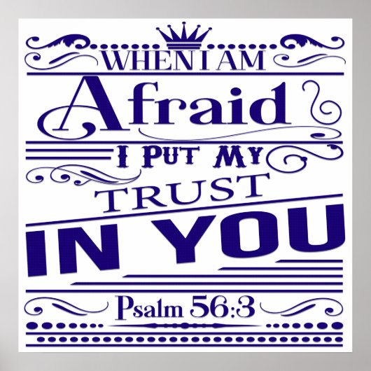 Psalm 56:3 Bibelverse-Poster Poster (Vorne)