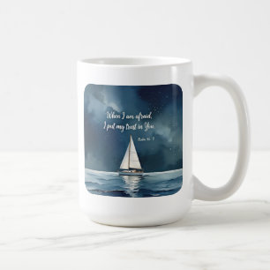 Psalm 56:3 Wenn ich Angst habe, vertraue ich Dir,  Kaffeetasse