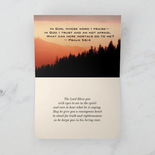 Psalm 56:4 In Gott vertraue ich nicht fürchten Karte (Innenseite)