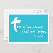 Psalm 56: Wenn ich Angst habe, werde ich Ihnen ver Postkarte (Vorne/Hinten)