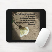Psalm-59:16 Weiß-Rose Mousepad (Mit Mouse)