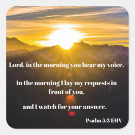 Psalm 5 Calming Bible Verse Quadratischer Aufkleber