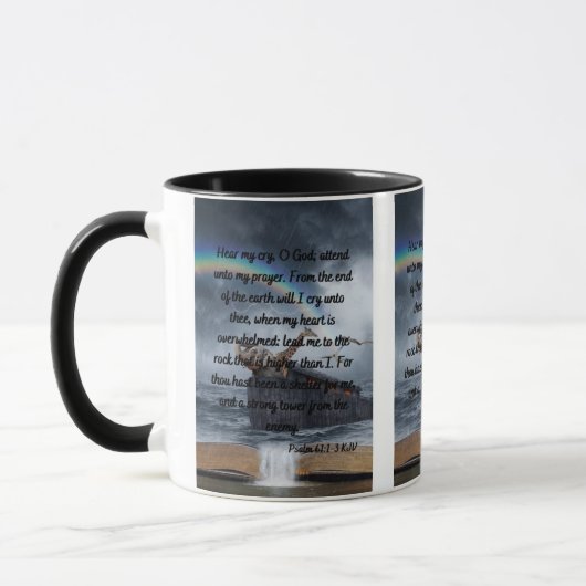 Psalm 61:1-3 KJV Bibelverse Zwei-Tone-Tasse Tasse (Links)