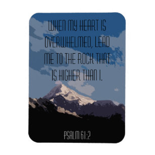 Psalm-61:2 Bibel-Vers-Zitat-Gebirgsgraphik Magnet