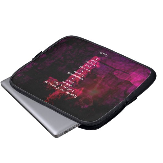 Psalm 61:2 Bibel Verse Inspiration Zitat Laptopschutzhülle (Vorne Knopf)