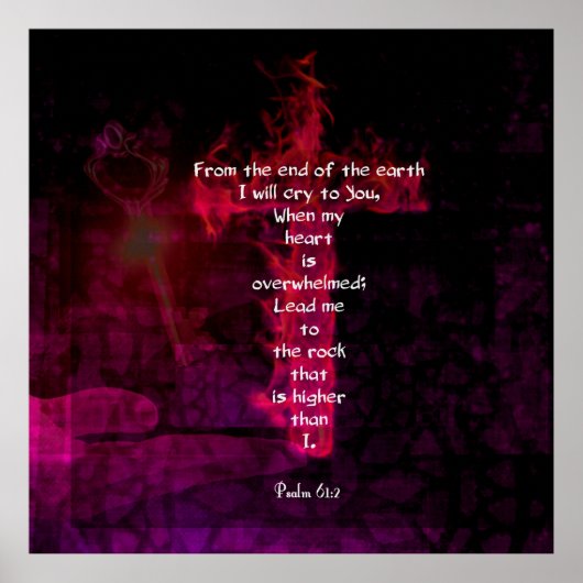 Psalm 61:2 Bibel Verse Inspiration Zitat Poster (Vorne)