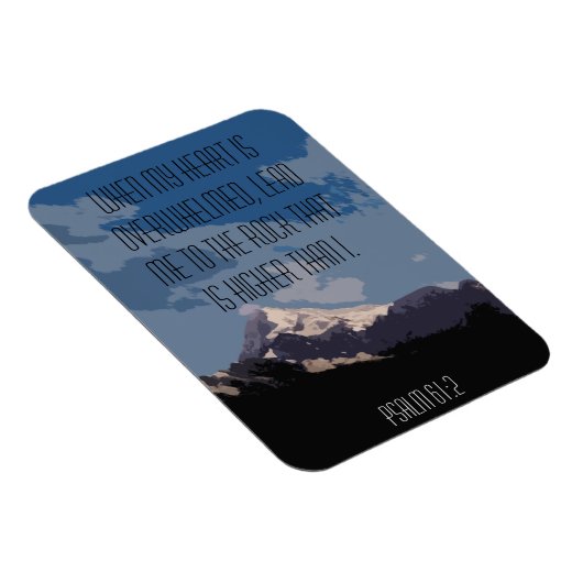 Psalm 61:2 Bibel Verse Quote Mountain Grafik Magnet (Rechte Seite)