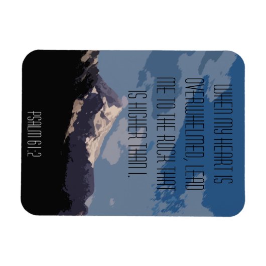 Psalm 61:2 Bibel Verse Quote Mountain Grafik Magnet (Horizontal)