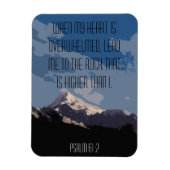 Psalm 61:2 Bibel Verse Quote Mountain Grafik Magnet (Vertikal)