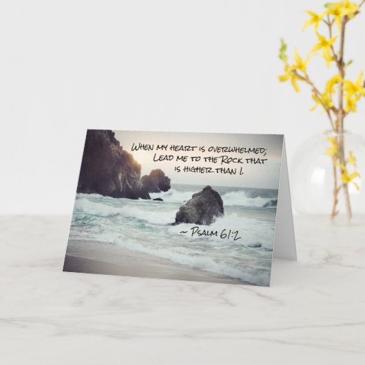 Psalm 61:2 Führe mich zum Felsen, der höher ist Karte (Gelbe Blume)