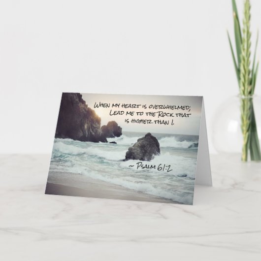 Psalm 61:2 Führe mich zum Felsen, der höher ist Karte (Vorderseite)