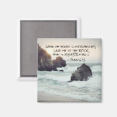 Psalm 61:2 Führe mich zum Felsen, der höher ist Magnet (Vorderseite/Rückseite)