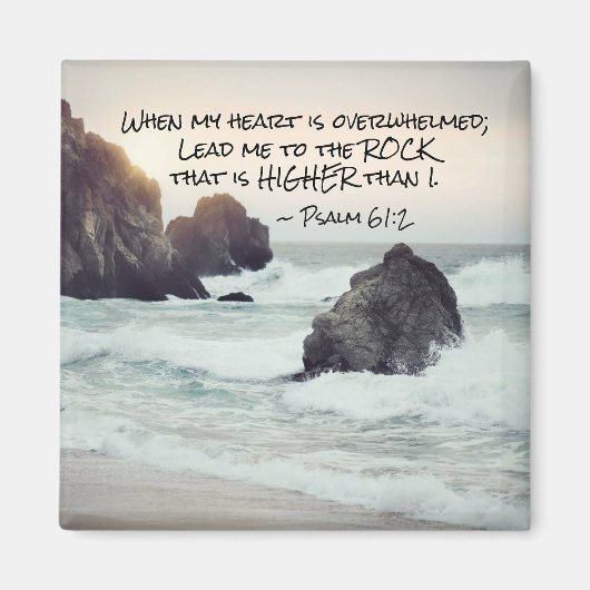 Psalm 61:2 Führe mich zum Felsen, der höher ist Magnet (Vorne)