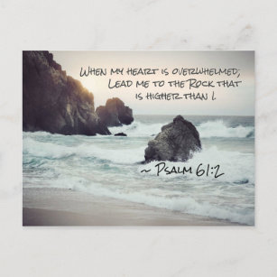 Psalm 61:2 Führe mich zum Felsen, der höher ist Postkarte