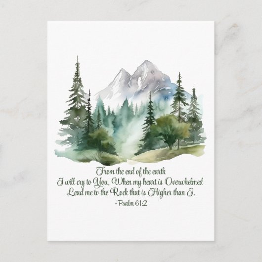 Psalm 61:2 Führe mich zum Rock-Bibelberg Postkarte (Vorderseite)