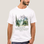 Psalm 61:2 Führe mich zum Rock-Bibelberg T-Shirt (Vorderseite)