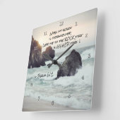 Psalm-61:2 führen mich zum Felsen, der höher ist Quadratische Wanduhr (Winkel)