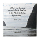 Psalm 61:2 Wenn mein Herz überfordert ist... Fliese (Vorderseite)