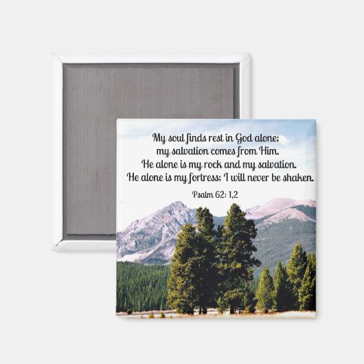 Psalm 62:1,2 magnet (Vorderseite/Rückseite)