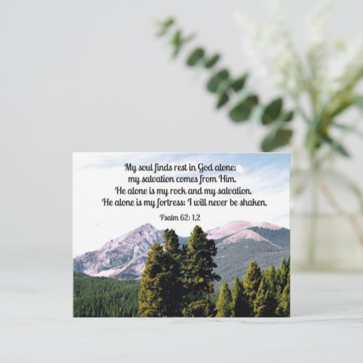 Psalm 62:1,2 postkarte (Stehend Vorderseite)