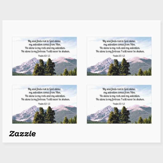 Psalm 62:1,2 rechteckiger aufkleber (Blatt)