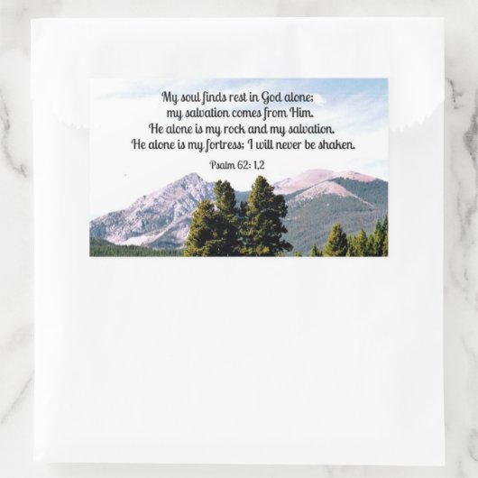 Psalm 62:1,2 rechteckiger aufkleber (Tasche)