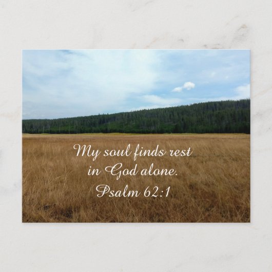 Psalm 62:1 Mein Soul findet allein in Gott Erholun Postkarte (Vorderseite)