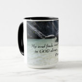 Psalm 62:1 Mein Soul findet allein in Gott Erholun Tasse (Vorderseite Links)