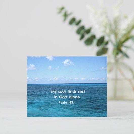 Psalm 62:1 Mein Soul findet Erholung... Postkarte (Stehend Vorderseite)